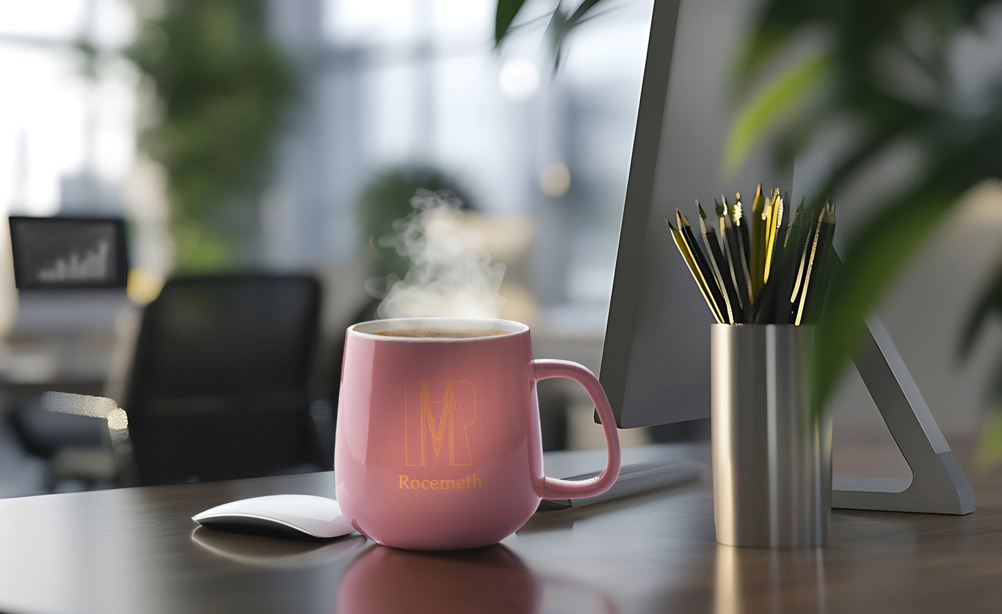 Smart Coffee Mug Warmer with 350ml Cup – Temperature Control, Energy Saving, 220V Heating Pad for Desk