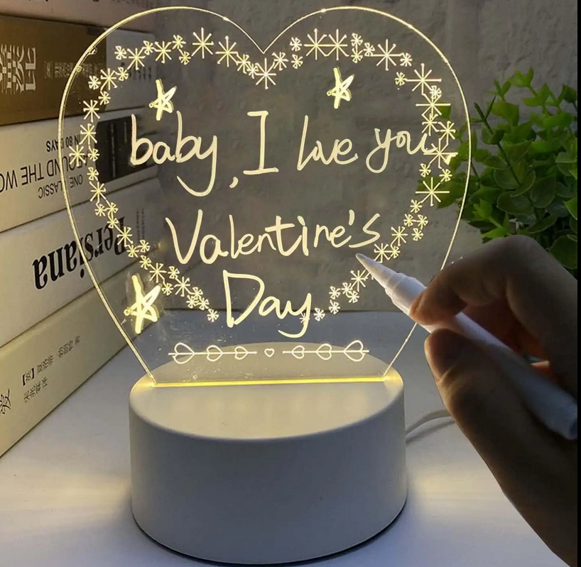 Creative LED Note Lamp – USB Night Light with Marker | Fun Gift & Room Decor for Kids or Girlfriend